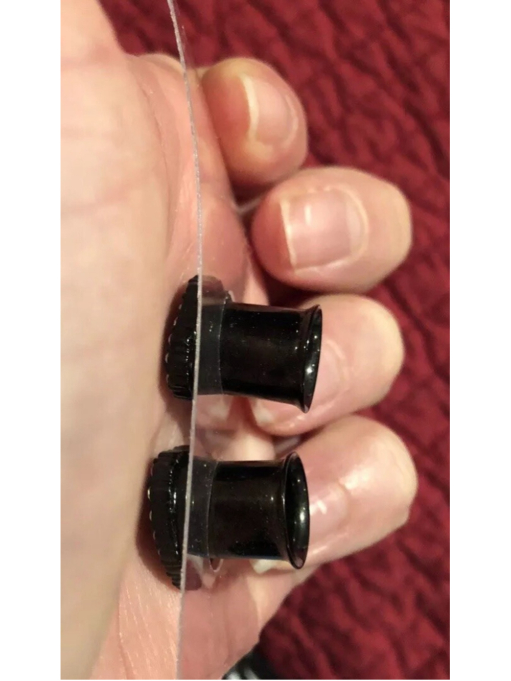 Morbid Metals 7/16G Black Opal Heart Plugs - Picture 3 of 3
